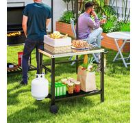 OUTSUNNY BBQ Table with Shelf, Barbecue Station, Charcoal Grey in Dark Grey Outsunny Dark Grey