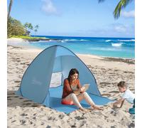 OUTSUNNY Beach Tent Instant Camping Portable Pop up Automatic Carry Case Blue Hiking Outsunny Blue