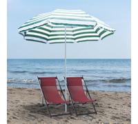 Outsunny Beach Umbrella Parasol Tilt Sun Shade 1.8M Garden
