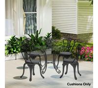 Outsunny Bistro Chair Cushions, Chair Pads Set of 4 - Dark Grey - Polyester, Sponge - Modern