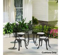 Outsunny Bistro Chair Cushions, Chair Pads Set of 4 - Light Grey - Polyester, Sponge - Modern