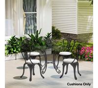 Outsunny Bistro Chair Cushions, Chair Pads Set of 4, White