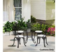 Outsunny Bistro Chair Cushions, Chair Pads Set of 4 - White - Polyester, Sponge - Modern