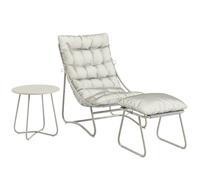 Outsunny - Bistro Set for Garden, 3 Piece Outdoor Table and Chair with Footstool