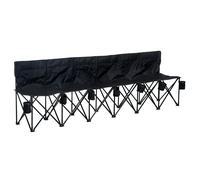 Outsunny Black 6-Seater Folding Bench with Cup Holders