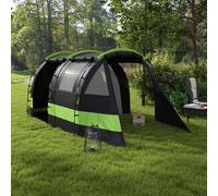 Outsunny Blackout Camping Tent With Bedroom & Living Room For 4-5 Person, Black