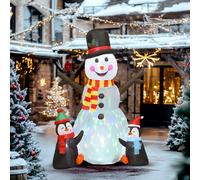 Outsunny Blow Up Christmas Inflatables with Flashing Projector Light - White - 6ft