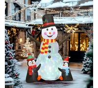 Outsunny Blow Up Christmas Inflatables with Flashing Projector Light, White
