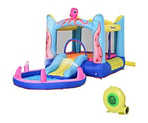 OutSunny Bouncy Castle 342-022V70 Oxford fabric Polyester Multicolour 380 (L) x 200 (W) x 180 (H) cm