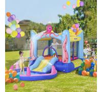 Outsunny Bouncy Castle w/ Slide Water Pool Trampoline, Blower 3.6 x 1.75 x 1.8m