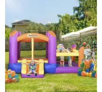 Outsunny Kids Bouncy Castle House Inflatable Trampoline Slide Water Pool 3 in 1 with Blower for Kids Age 3-8 Multi-color 2.8 x 2.5 x 1.7m