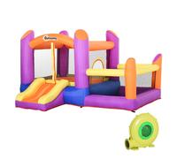 Outsunny Kids Bouncy Castle House Inflatable Trampoline Slide Water Pool 3 in 1 with Blower for Kids Age 3-8 Multi-color 2.8 x 2.5 x 1.7m