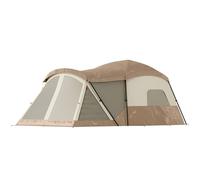 Outsunny Cabin Tent Waterproof Camping Tent with Two Room for 4 Person Brown
