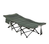Outsunny Camping Bed w/ Carry Bag, Magazine Bag & Cup Holder, Grey