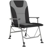 Outsunny Camping Chair Padded Reclining Folding Chair with Wide Armrests for Adults Black