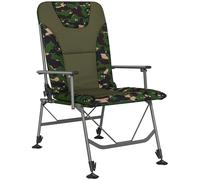 Outsunny Camping Chair Padded Reclining Folding Chair with Wide Armrests for Adults Camouflage