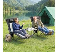 Outsunny Camping Chair Reclining Folding Portable Black
