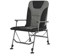 Outsunny Camping Chair Reclining Padded for Adults Black - Camping Chair - 95 x 63 x 112 cm - Black, Grey