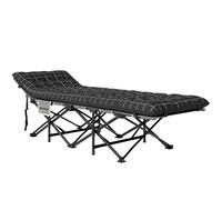 Outsunny Camping Cot For Adults With Mattress, Folding Bed, Black