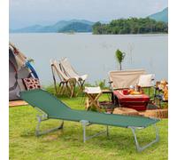 Outsunny Camping Cot Picnic Sun Lounger Portable Folding Chair Patio Green
