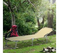 OUTSUNNY Portable Folding Camping Bed Lounger Army for Outdoor Sleeping Hiking Travel in Green Outsunny Green