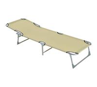 Outsunny Camping Cot Picnic Sun Lounger Portable Folding Chaise Chair Patio In Green Green