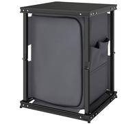 OUTSUNNY Camping Cupboards, Folding Camping Kitchen Table with 3-Tier in Black Outsunny Black