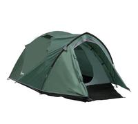Outsunny Two-Man Camping Tent Dome Tent with Weatherproof Shell, Vestibule & Windows, for Fishing & Hiking, Green and Grey