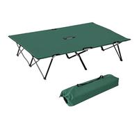 Outsunny Foldable Cot Bed 193Lx125Wx40H cm-Black/Green - TJ Hughes Black