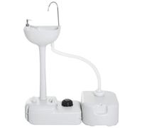 Outsunny Camping Portable Hand Wash Sink Basin W/ 17L Water Tank And 24L Drainage Equipment With Sanitizer Station Hdpe