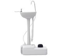 Outsunny Camping Sink, 17L Portable Hand Wash Station with Towel Holder, Soap Dispenser and Rolling Wheels, Outdoor Sink for Events, Gatherings, Worksite