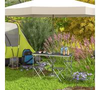 Outsunny Camping Table And Chairs Outdoor Indoor Use For Bbq Picnic Garden In Black Black