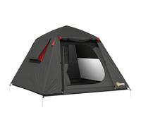 Outsunny Camping Tent, 2 Man Dome Tent with 2 Doors and 2 Windows, 3000mm Waterproof, with Sewn-in Groundsheet, Carry Bag and Top Hook for Fishing Hiking Festival, Dark Grey & Red