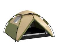 Outsunny Camping Tent, 3-4 Man Family Dome Tent, 2000mm Waterproof, with Carry Bag and Top Hook, for Fishing Hiking Festival, Quick Setup, Green Dark Green