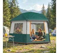 Outsunny Camping Tent 3000mm Waterproof 4-6 Person Green, Green