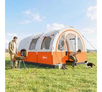 Outsunny Camping Tent 3000mm Waterproof Family Tent for 5-6 Man Cream/Orange, none