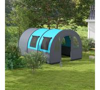 Outsunny Camping Tent, 3000mm Waterproof Family Tent for 5-6 Man, Blue
