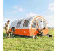 Outsunny Camping Tent 3000mm Waterproof Family Tent for 5-6 Man Cream/Orange, none