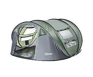 OutSunny Camping Tent A20-169 Dark Green, Grey 263.5 (W) x 220 (D) x 123 (H) cm Water resistant