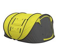 Outsunny Camping Tent Dome Pop-up Tent with Windows for 4-5 Person Yellow