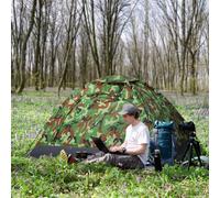 Outsunny 2 Person Camouflage Tent with Zipped Doors, Storage Pocket, Portable Handy Bag, Multi