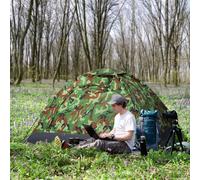 OUTSUNNY 2 Person Camping Tent Camouflage Tent w/ Zipped Doors Handy Bag Outsunny Multicolor