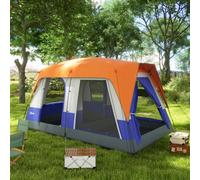 Camping Tent with 3000mm Waterproof Rainfly & Screen Panels, Orange