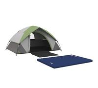 Outsunny Camping Tent with Inflatable Mattress, 2-3 Person Dome Tent with Air Bed and Sewn-in Groundsheet, Portable 3000mm Waterproof Tent with Carry Bag and Hook, for Fishing Hiking