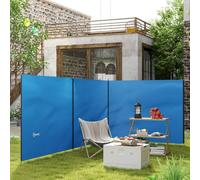 OUTSUNNY Camping Windbreak, Beach Wind Shield Shelter with Carry Bag, 540 x 150cm, Blue | Size: 540 x 150 cm Outsunny Blue 540 x 150 cm