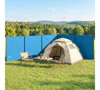 Outsunny Camping Windbreak, Foldable Portable Wind Blocker w/Carry Bag and Steel Poles, Beach Sun Screen Shelter Privacy Wall, 780cm x 150cm