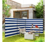 Outsunny Camping Windbreak Portable Wind Blocker Privacy Wall In Dark Blue Dark Blue