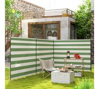 Outsunny Camping Windbreak Portable Wind Blocker Privacy Wall In Green Green