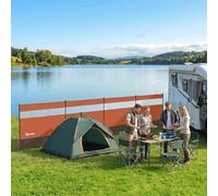 Outsunny Camping Windbreaks with Clear Windows, 725 x 140cm, Orange