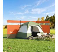 OUTSUNNY Camping Windbreaks with Clear Windows & Carry Bag in Orange Outsunny Orange